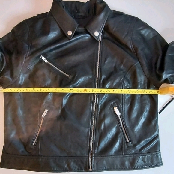 American Leather Co. Sz 16 Soft Leather Moto Jacket Black QVC Retail $319 - Picture 6 of 15